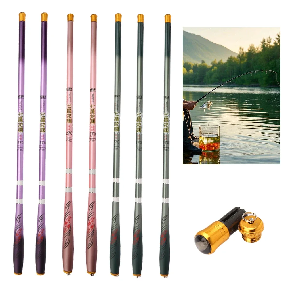 1Pc Portable Sea Fishing Rod Pole Carbon Fiber 1.8/2.1/2.4m Telescopic Spinning Reel Fish Tackle Fishing Rods Accessories
