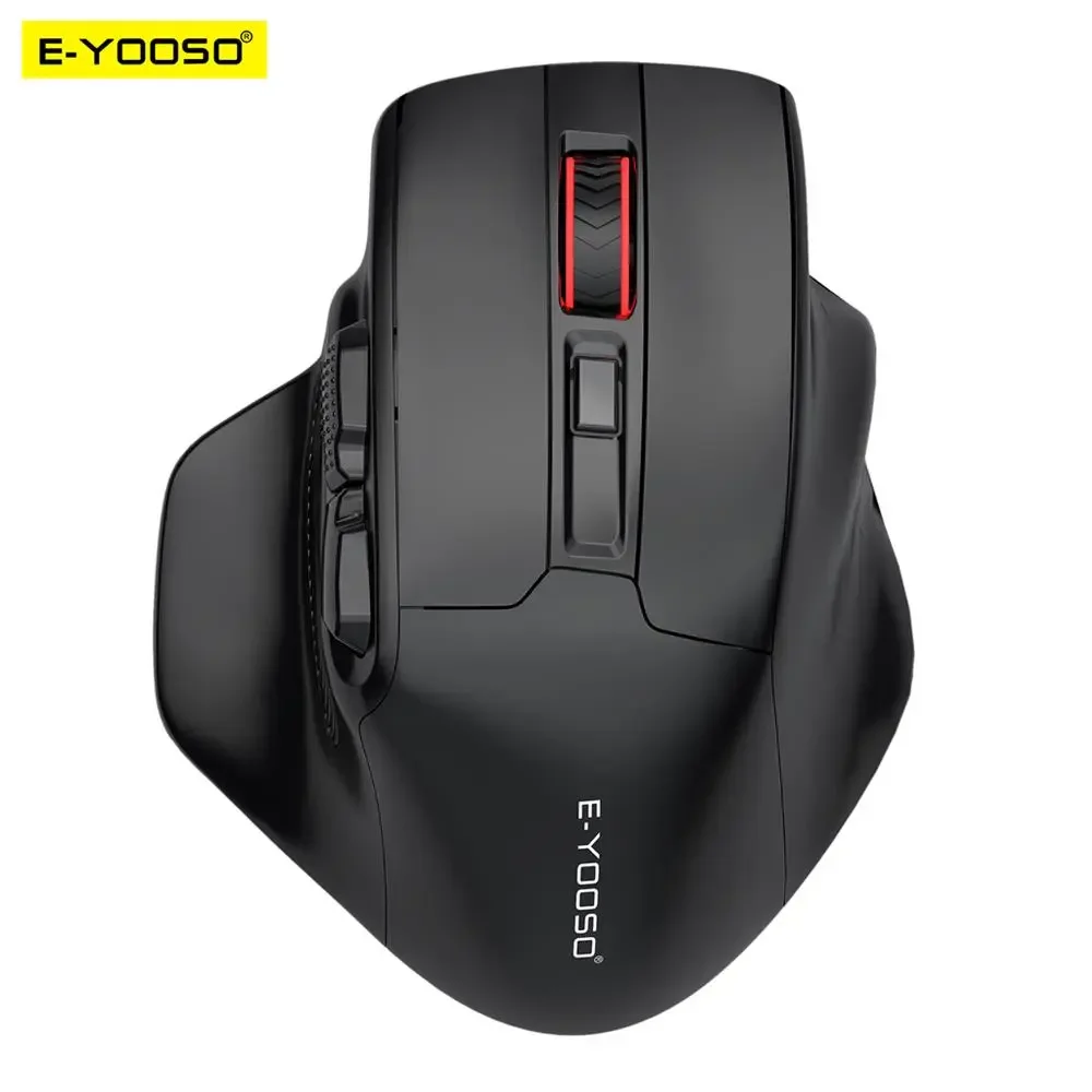 E-YOOSO Pro USB para videojuegos, ratón grande compatible con Bluetooth 2,4G, inalámbrico, PAW3212, 4800 DPI, para ordenador portátil y PC