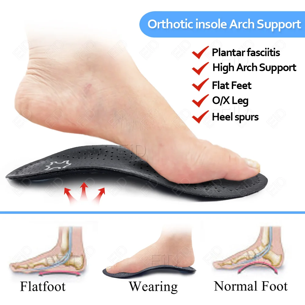 EiD New Arch Support 25mm Orthotic insole Black Leather orthotics