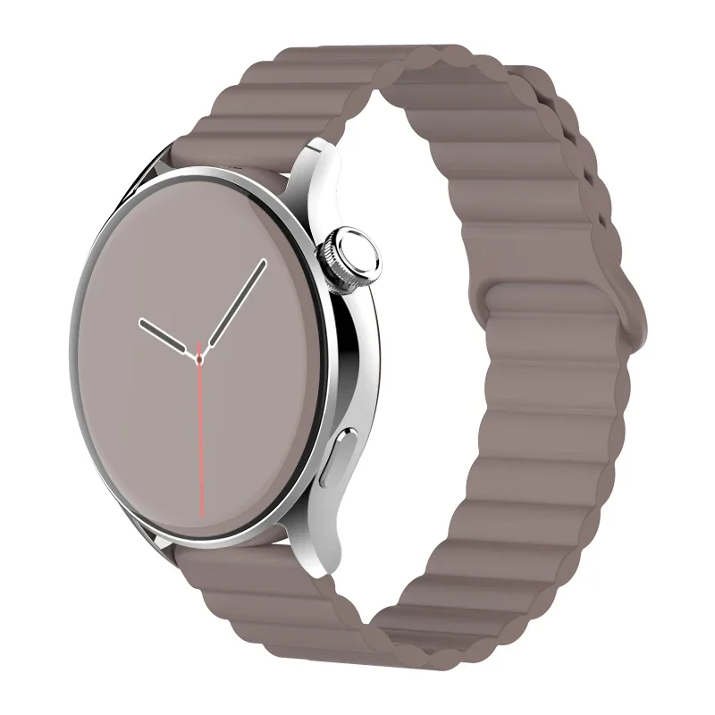 Universal Magnetic Loop Silicone Smartwatch Strap – 20mm/22mm Band with Adjustable Link Bracelet Design
