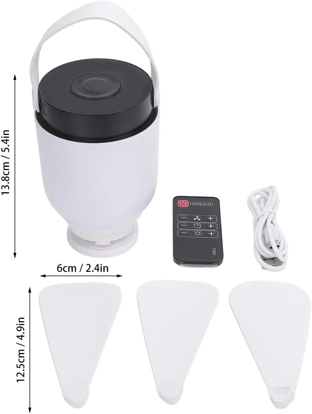 Portable Fan with Led Light and 8000 Mah Battery Powered Fan with Hook Traveler's Mini Outdoor Camping Light