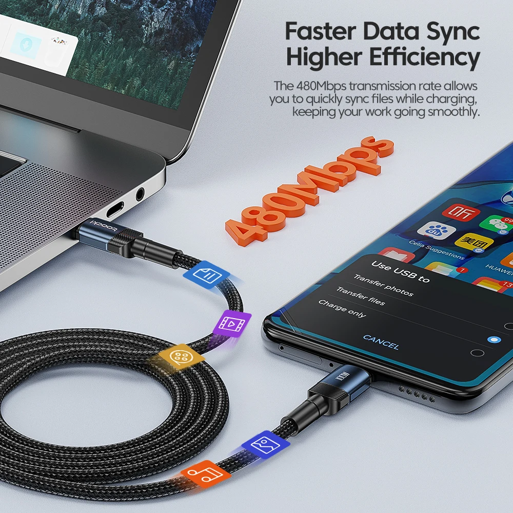 รูปสินค้า สายชาร์จ USB-C ความเร็วสูง รองรับหลายแบรนด์