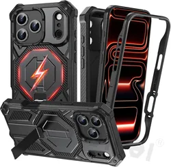 Magnetic Military Grade Shockproof Protective Phone Case - iPhone 17 18 Pro Max (Black)