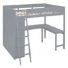 Full Size Loft Bed with Desk and Shelf - Gray 4