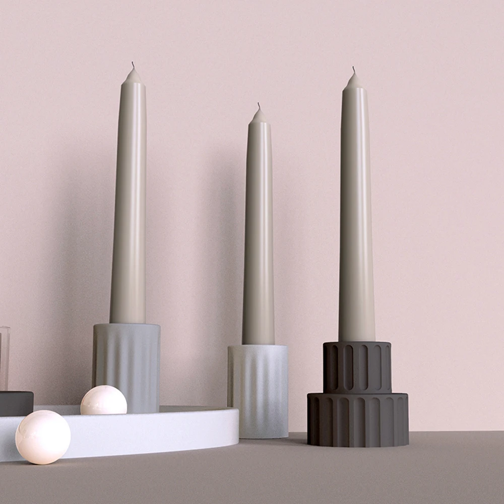 

Silicone Mold for Cement Candle Holder Simple Cylindrical Concrete Plaster candle insert Candlestick molds
