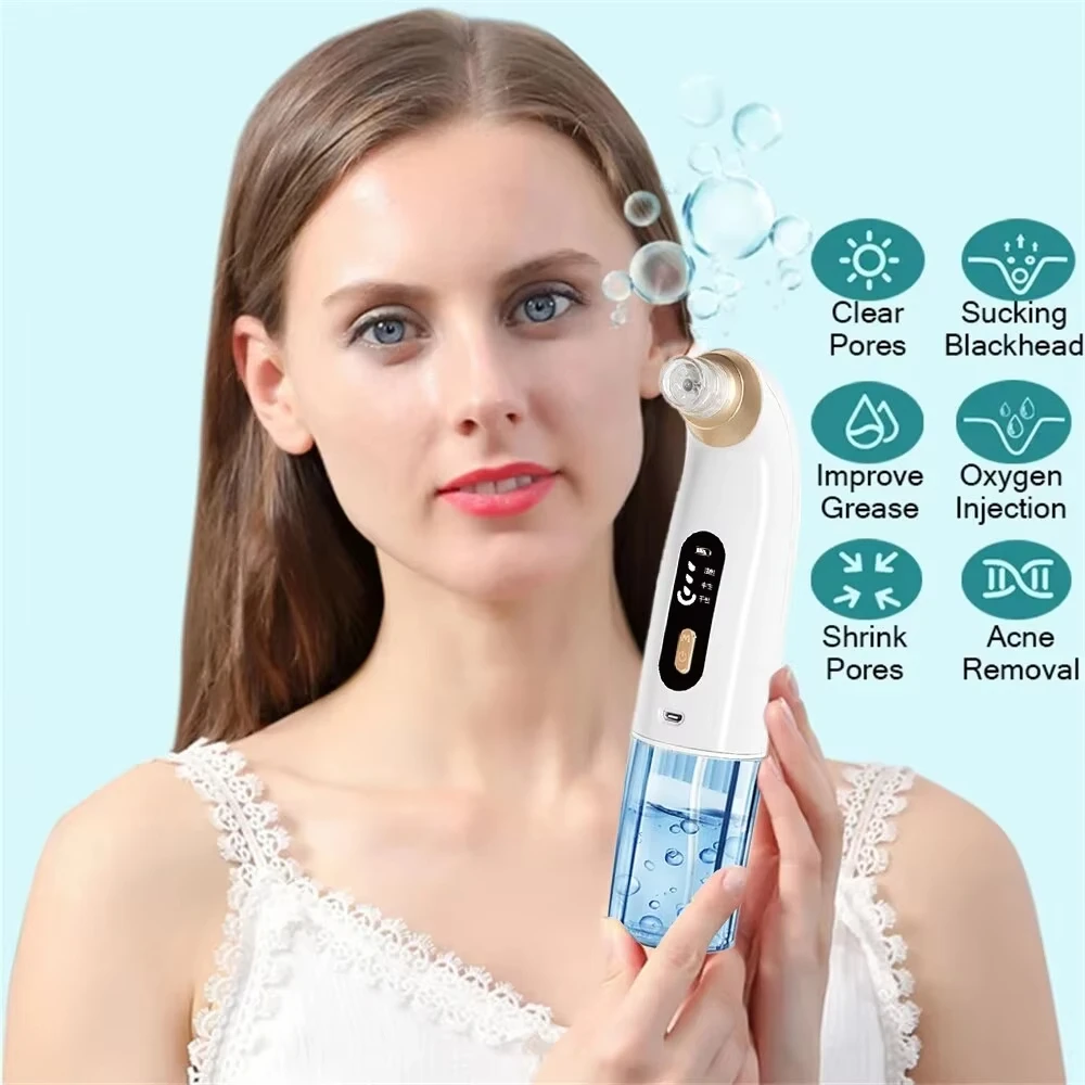 Electric Blackhead Small Bubble Blackhead Remover USB Water Cycle Pore Acne Pimple Removal Vacuum Suction Facial Nose Cleaner 2