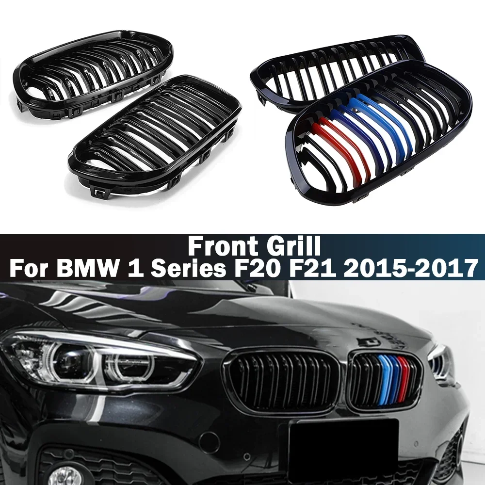 

Front Grill Double Slat Kidney Grille M Performance Style Racing Grille For BMW F20 F21 120i LCI 1 Series 2015-2017 Car Styling