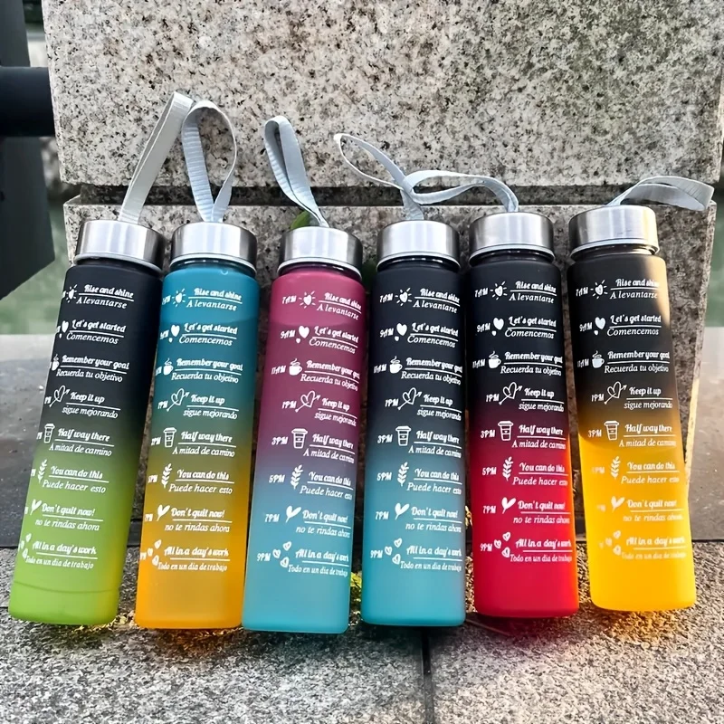 Leak-Proof 300ml Time-Marker Water Bottle – High Quality, Reusable Fitness & Sports Drink Container