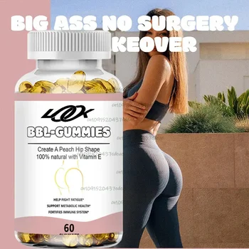 60 Capsules Gummies Smooth and Beautiful Hip Big Ass ButtocksLift Firming Massage Buttocks Health Food