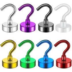 Heavy Duty 16mm Magnetic Metal Hooks - 8 Vibrant Colors - 25Lbs Capacity for Kitchen, Garage, Workplace, and More (Colorful 16mm)