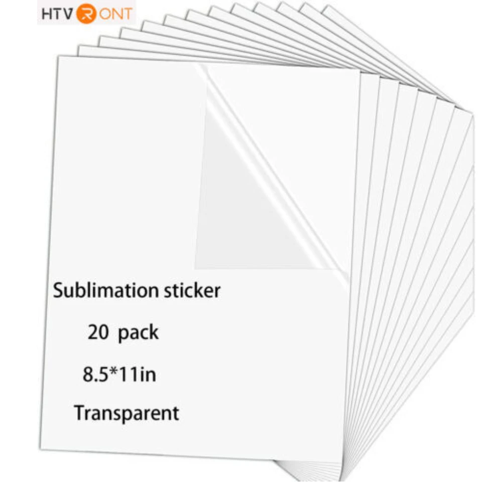 HTVRONT 20 Pcs White/Transparent Glossy Sublimation Adhesive Vinyl