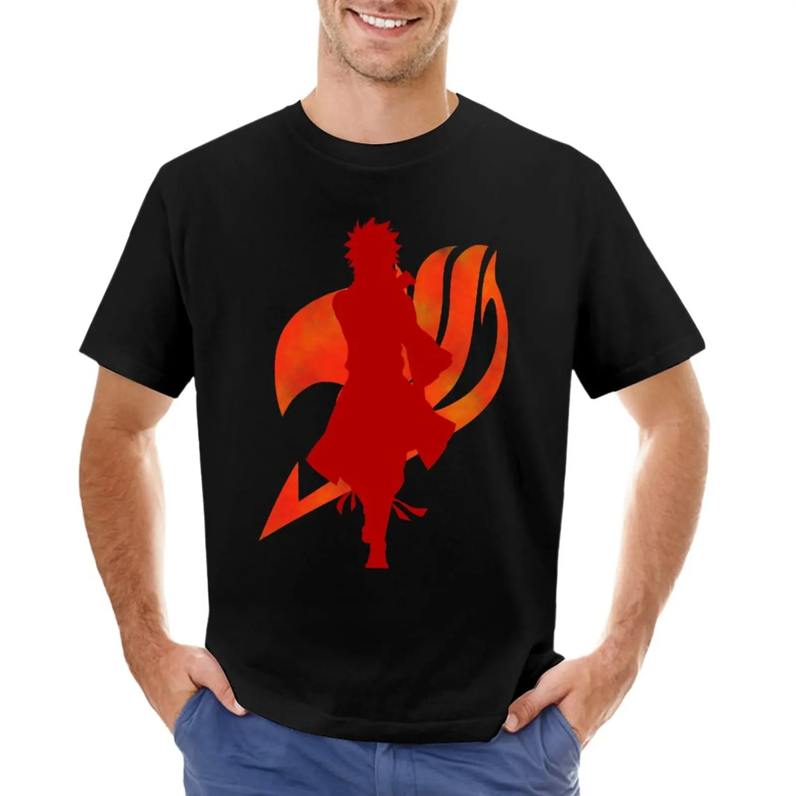 

Fairy Tail Natsu full Sillhouette T-Shirt new edition t shirt quick-drying t-shirt custom t shirt t shirts for men pack