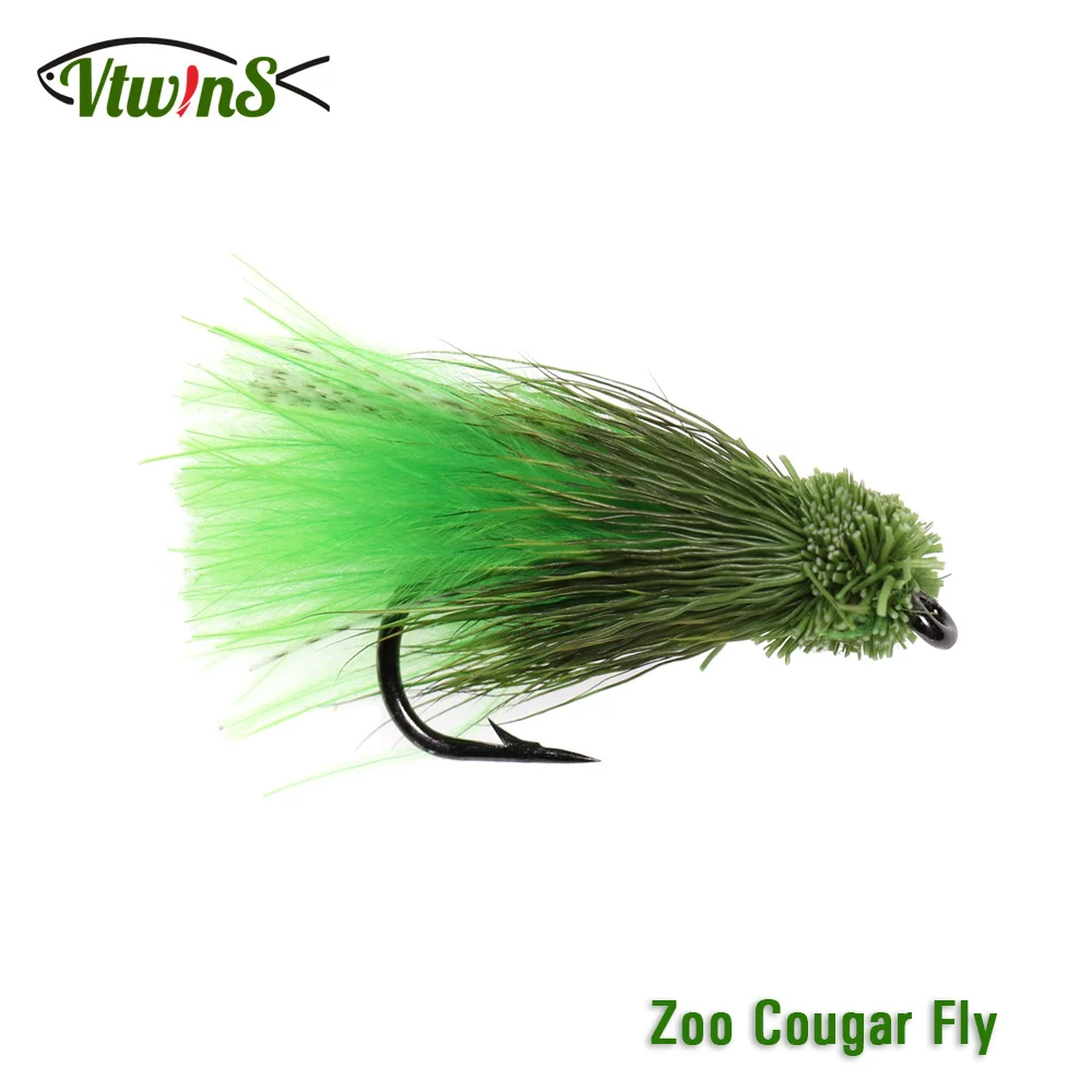 Vtwins 4 # Esche Da Pesca Zoo Cougar Fly Streamer Fly Tying Hook Per Steelhead Rainbow Brown Trout Fly Fishing Mosche
