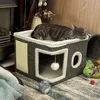 4-Season Multi-Level Cat House Heated Cat Bed for Indoor Cat Indoor Foldable Removable Cushion,Anti-Slip Base Winter Warmth Cave 2
