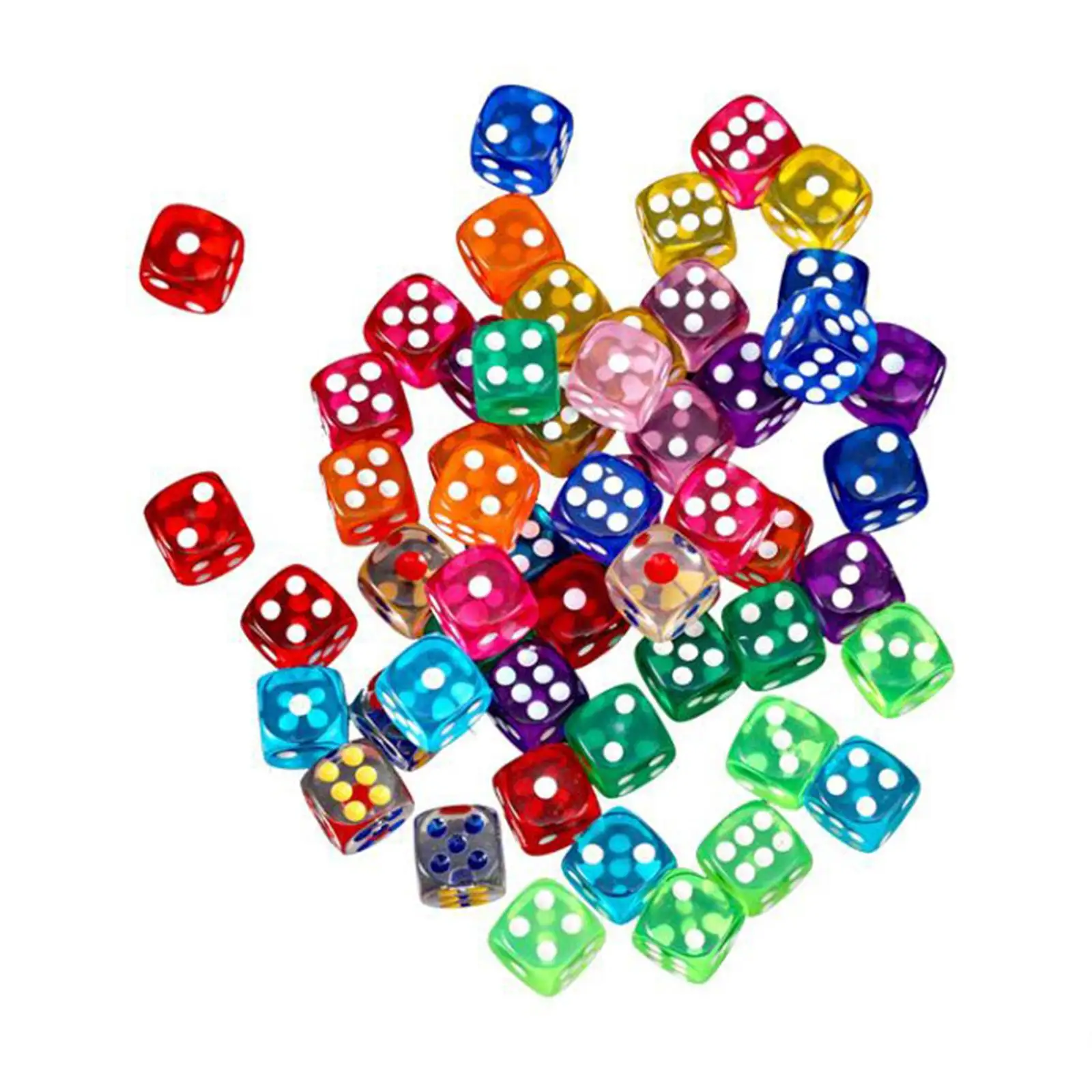 100 Pieces Transparent Dice Set Game Dice Round Corner for Party group Events