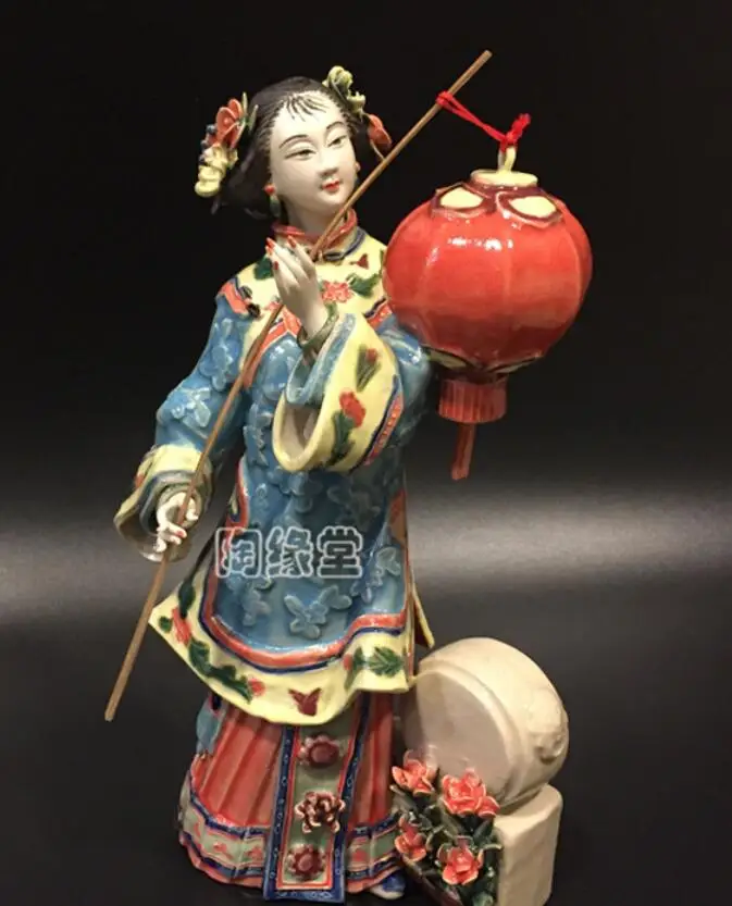 Shiwan 28CM doll household ornaments classic ladies pieces creative master works girl Beauty figure Sculpture statue