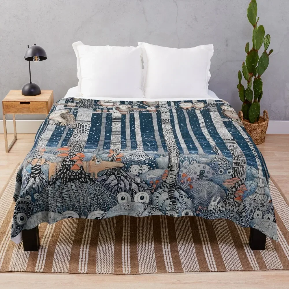 

Owl Forest Throw Blanket Summer Large Warm Tourist Blankets