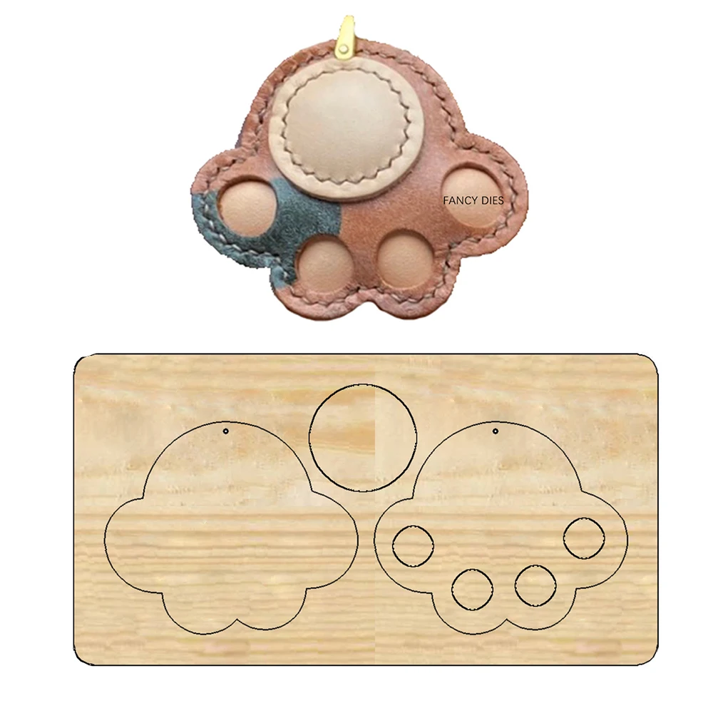 

New Animal Paw Keychain Cutting Dies Wooden Suitable for Common Die Machines on the Market
