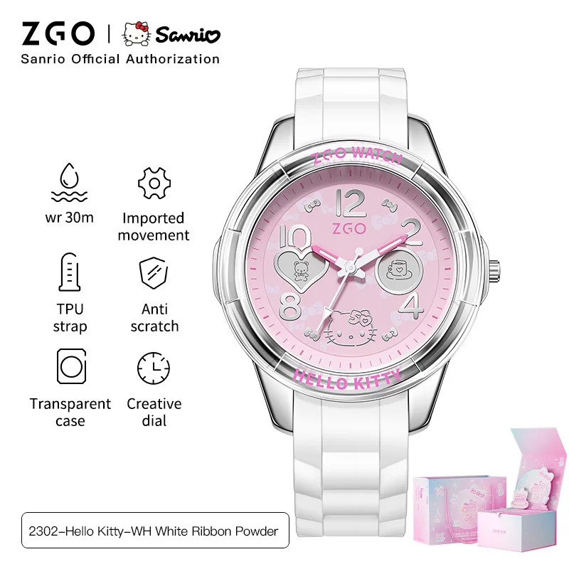 ZGO X サンリオ クォーツ時計 ハローキティ 50 周年限定時計 女性用