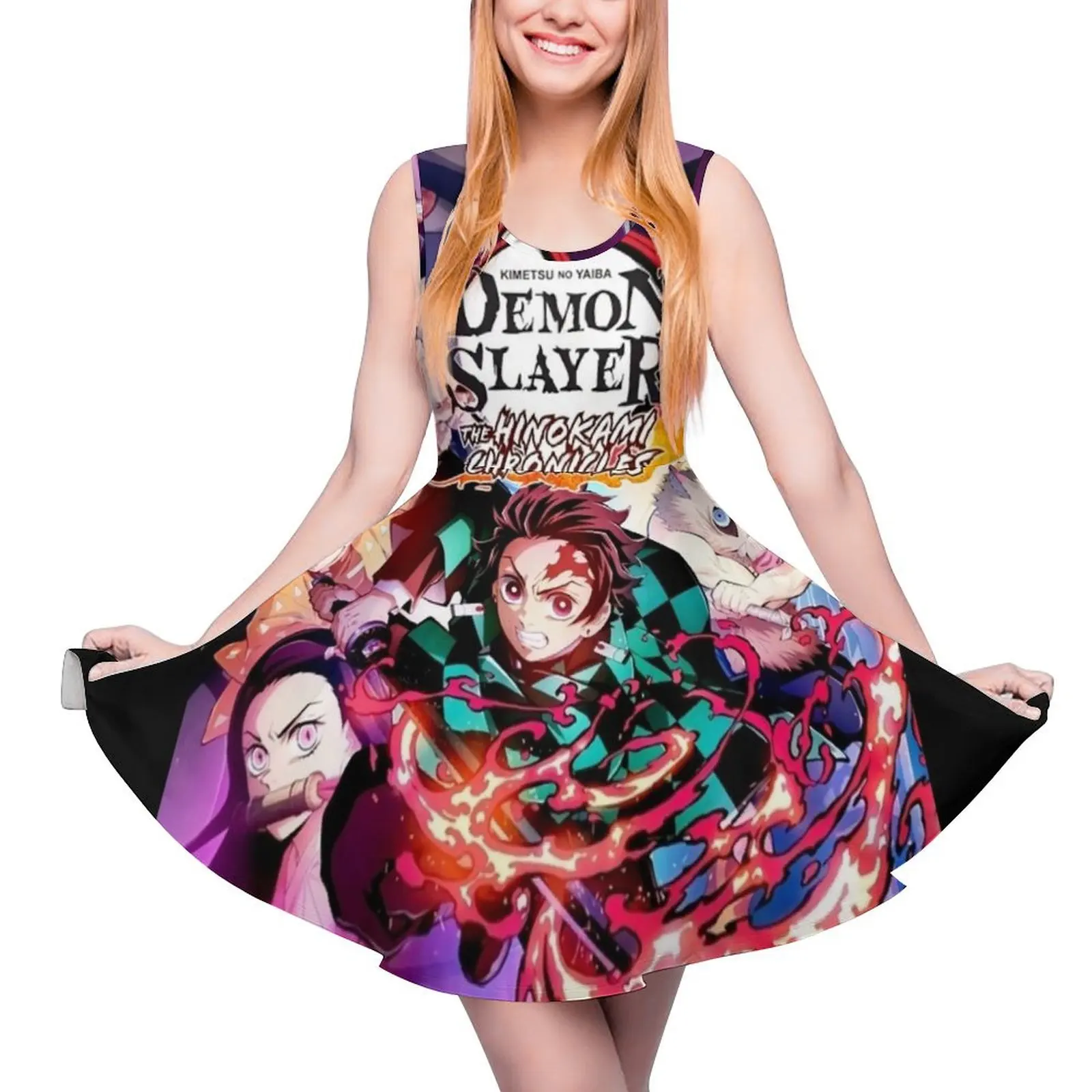 

Плакат с демоном платье без рукавов Женская одежда