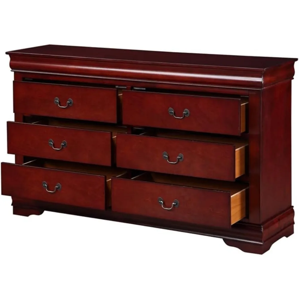 Louis Philippe III 6 Drawers Dresser in Cherry 4