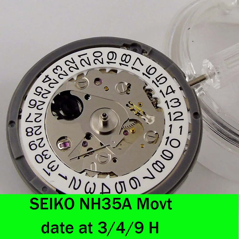 Giappone Seik Original Nh35A Movement 4H 3H 9H Bianco Nero Datewheel Per Skx Orologio Da Polso Mod Watchmaker Kit Premium Movt Sostituire