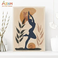 Abstract Retro Bohemian Style Yoga Pose Art Poster Canvas Printing Yoga Studio Peaceful Meditation Space And Home Decoration - Image 4