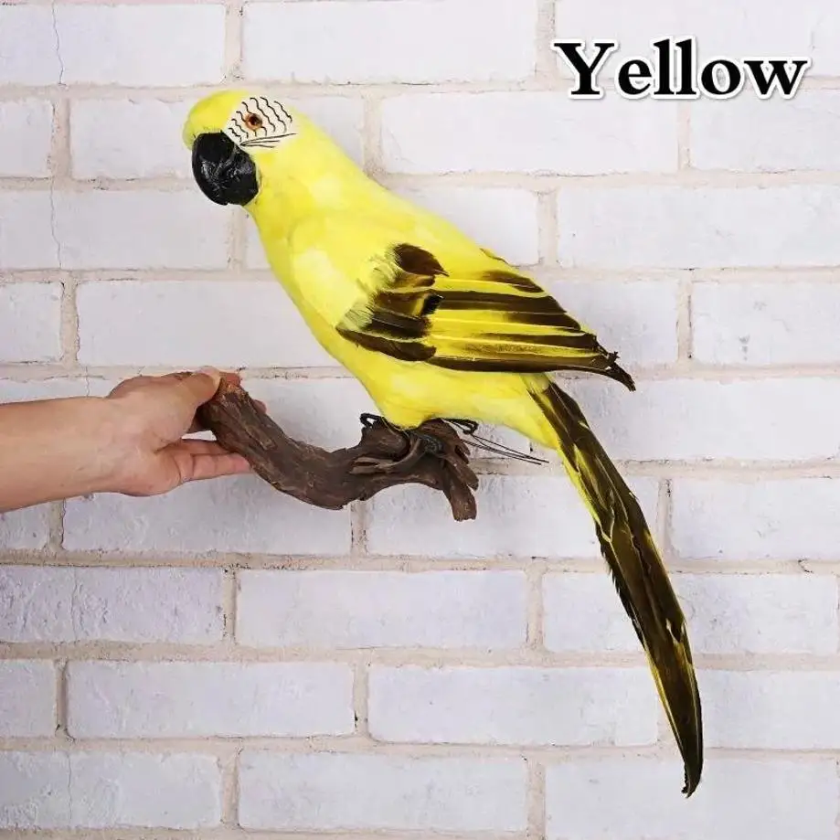 1 Pcs New Simulated Parrot Macaw Simulated Bird Countryside Decoration Feather Parrot Crafts Horticultural Decoration Bird