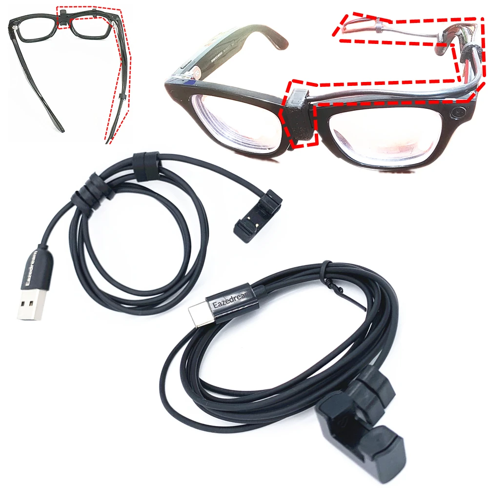 USB / Type-C Charging Cable support Direct Charge Without Case & Continuous Power for Ray-Ban Meta Smart Glasses Rayban AR charging cable usb cable charger