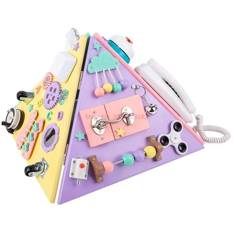 

Multifunctional Montessori Detachable Pyramid Puzzle House Busy Block Busy Board Unlocking Anti-theft Chain Children's Gifts