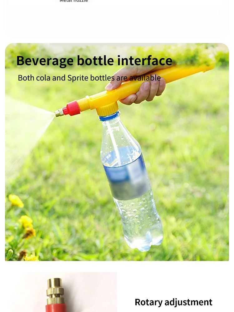 Description Picture 5 of itemRandomly Select One in Blue and Red Manual High Pressure Air Pump Manual Sprayer Adjustable Drink Bottle Spray Head Nozzle Garde