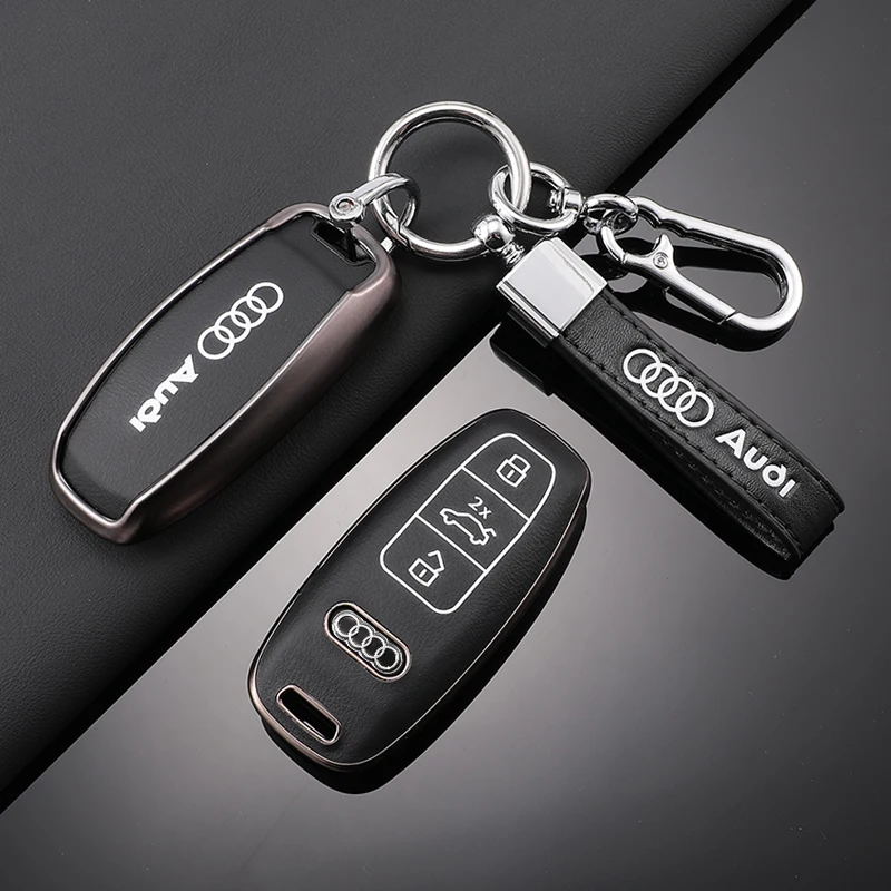 Key Case Cover Soft TPU Car Remote Key Case Cover Keyless Protection Shell Fob for Audi A3 A4 B9 A6 A7 4K A8 E-tron Q5 Q8 C8 D5 SQ8 Accessories