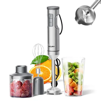 Feriales 4-in-1 Stabmixer Set Edelstahl – Leistungsstarker Mixer mit 14 Geschwindigkeiten – Pürierstab mit Zerkleinerer, Schneebesen & 700ml Becher 1
