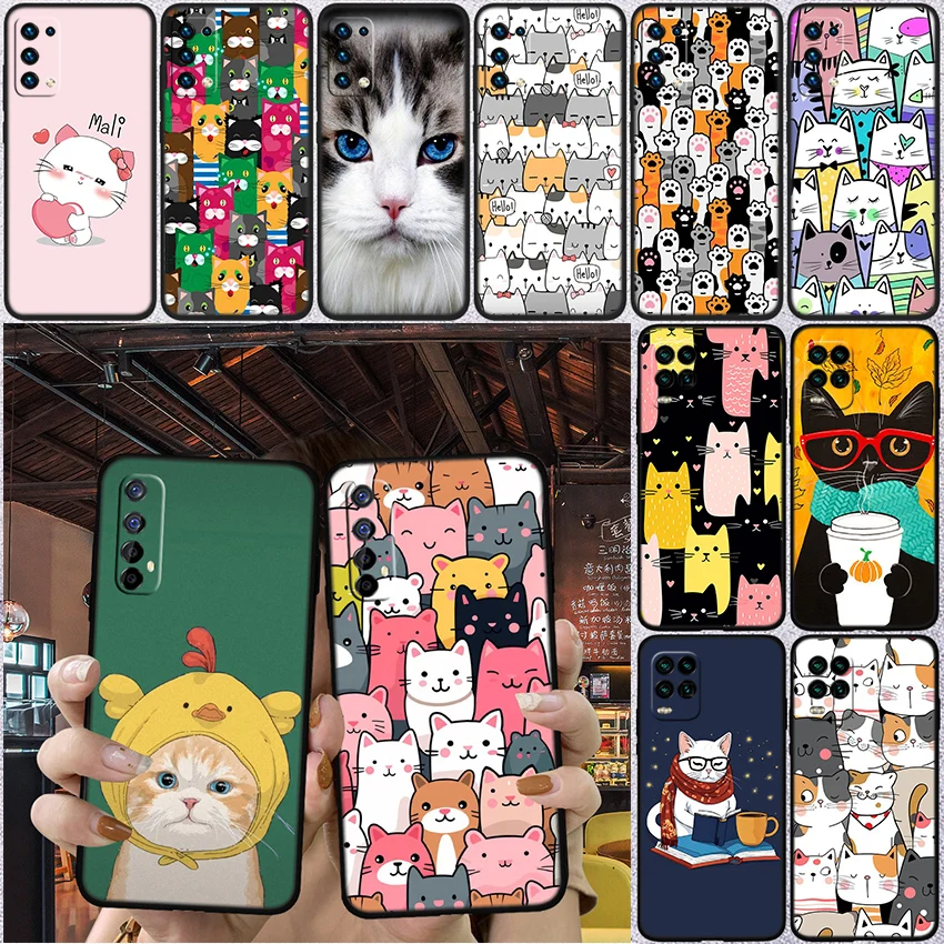 Adorable Cat Cartoon Phone Case - Whimsical Feline Design Protector