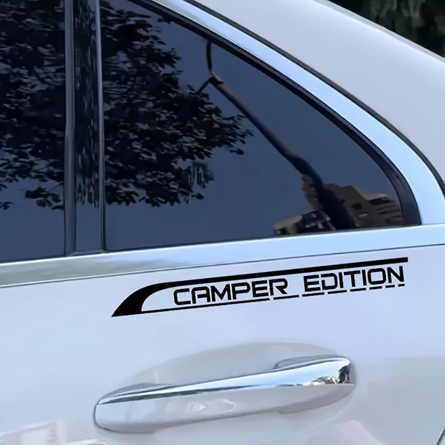 1 Pair CAMPER CAMPER EDITION Recreational Vehicle MPV Door Side Sticker Car Body Window Decoration Outdoor Camper Car Decal
