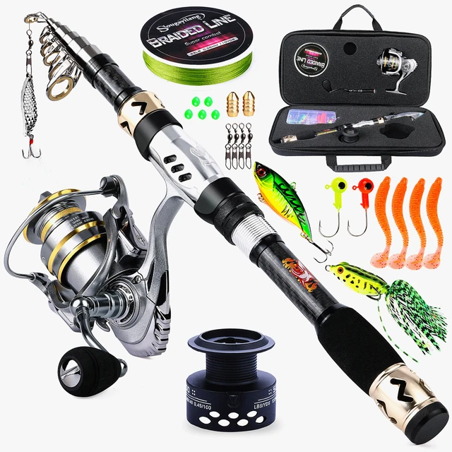 Sougayilang Fishing Rod and Reel Combos Carbon Fiber Telescopic Fishing  Rod-Spinning Reel with Carrying Bag and Fishing Line - AliExpress