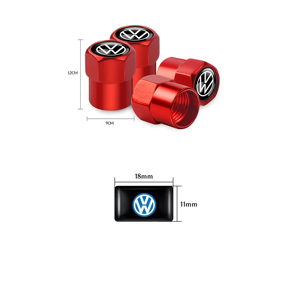 Car Accessories Metal Wheel Tire Valve Caps 3D Epoxy Badge Interior Sticker for Volkswagen Polo GTI Bora Rline Jetta Tiguan Golf tire valve caps,tire valve cap