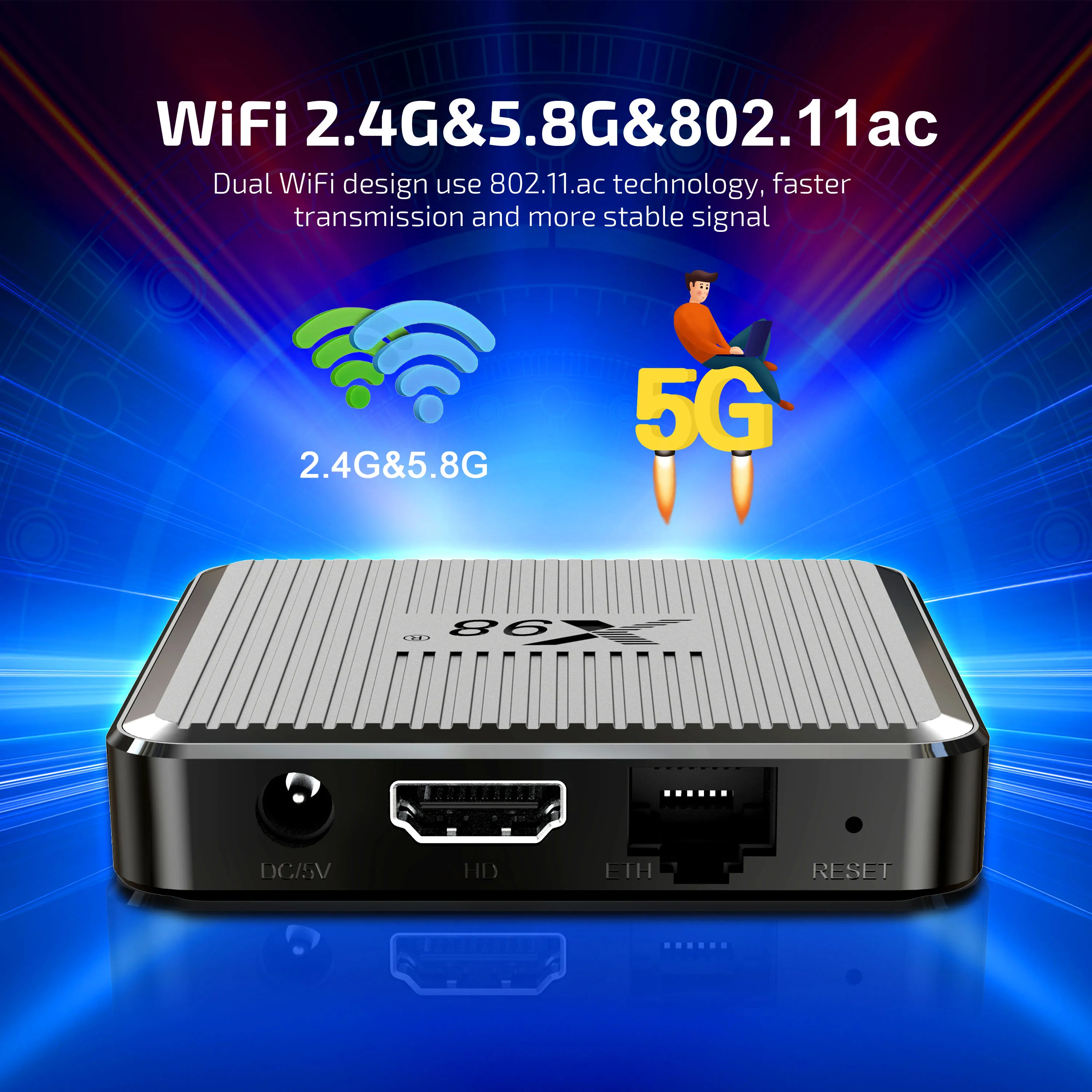 X98Q Smart TV BOX Android 11 TVBOX Amlogic S905W2 2.4G 5G