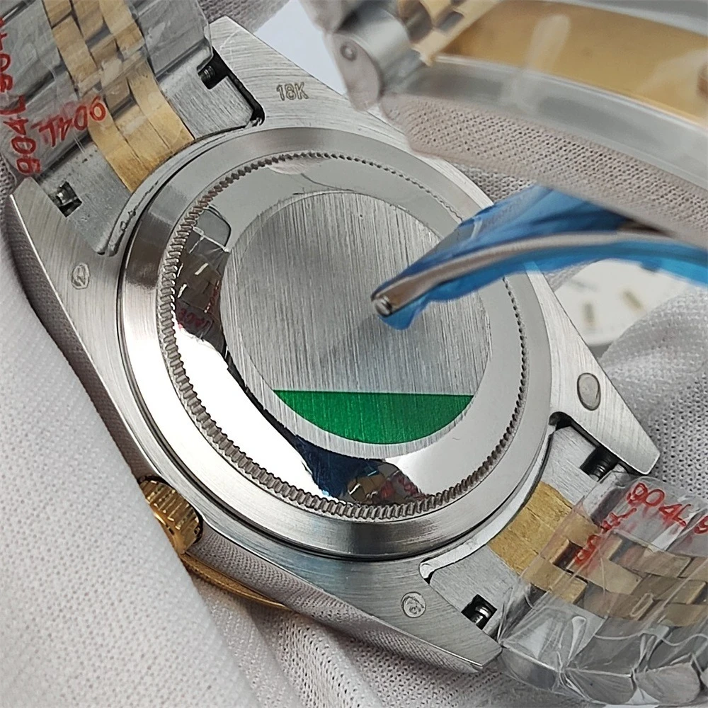 41mm Glod R 케이스 세트 삼각대 금도금 사파이어 크리스탈 904L 스틸 시계 액세서리 8215 8200 무브먼트 삼각대 HL00101507