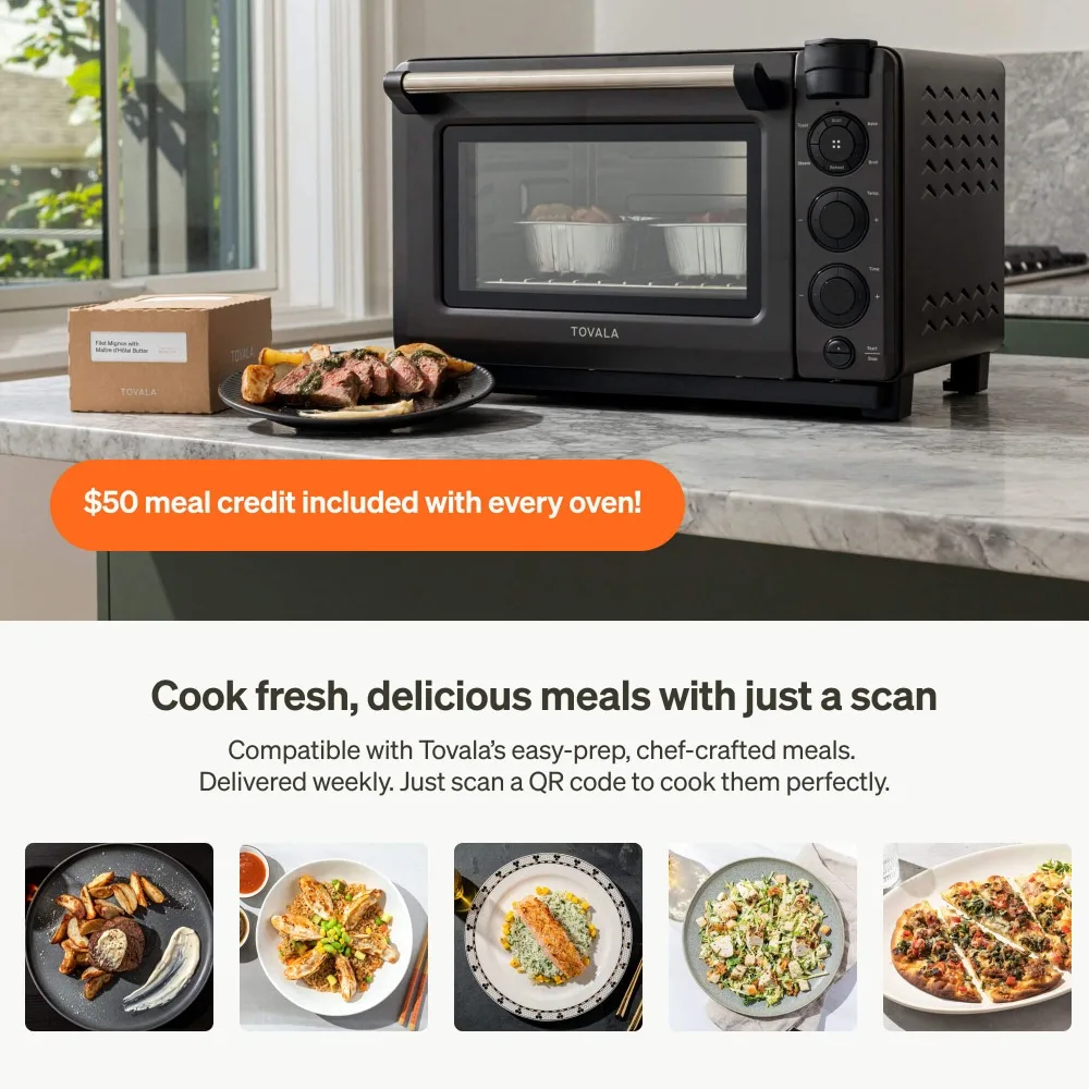 Tovala Smart Oven Pro, 6-in-1 Countertop Convection Oven Steam