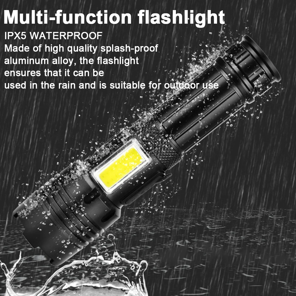Description Picture 6 of item1000000 Lumen Super Bright Torch IPX5 Waterproof Powerful Flash Light Type-C Handheld Flashlight for Camping Hiking Emergencies