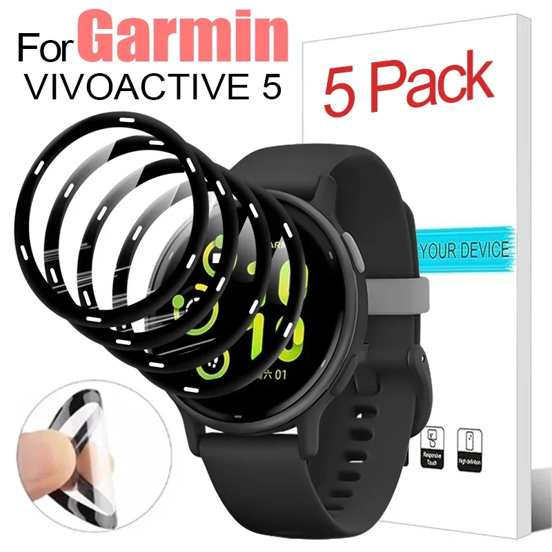 

5-1PCS Full Curved HD Clear Protective Soft Films For Garmin Active VIVOACTIVE 5 Smartwatch Screen Protector For Vivoactive 5