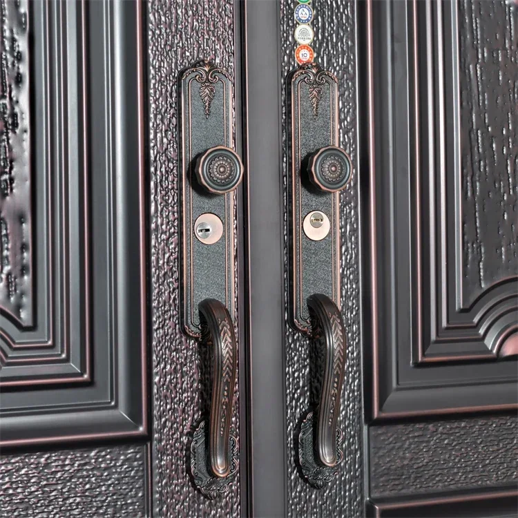 Cast Aluminum Double Door, Courtyard Entrance Door, Anti-theft, Waterproof and Rust Proof, Customizable Size 4