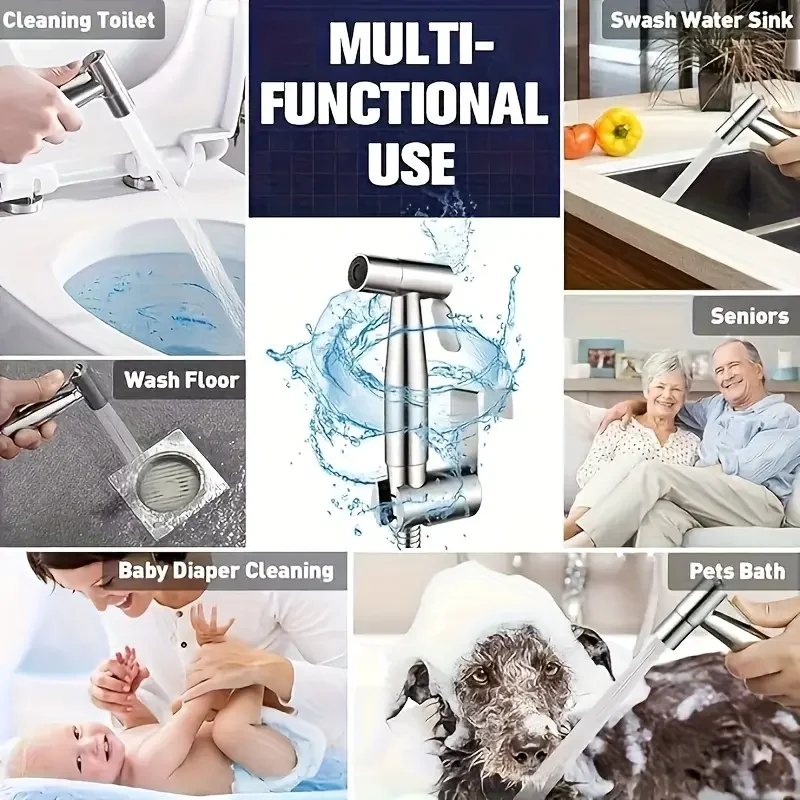 High-Pressure Handheld Shower Set, Shower Handheld Spray Set | Self-Cleaning Nozzle, Convenient for Clean