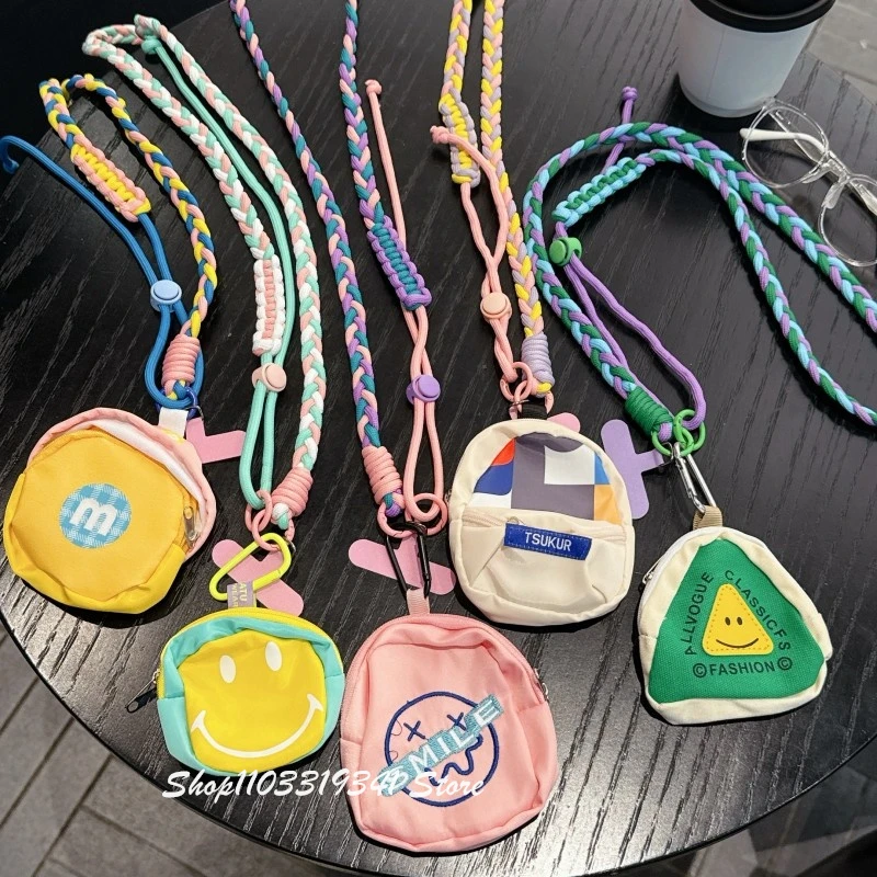 Chic Triangle Coin Purse with Adjustable Crossbody Phone Lanyard