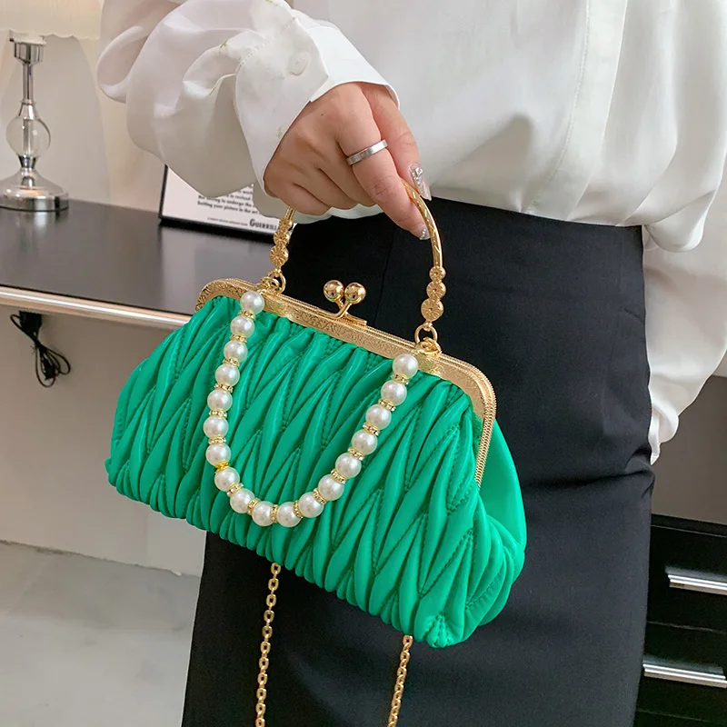 Women Shoulder Bags Prom Clutch Pearl Chain Crossbody Bags Female Totes Pu Leather Handbags And Purse crossbody bag,women handbags,leather shoulder bag,pu crossbody bag