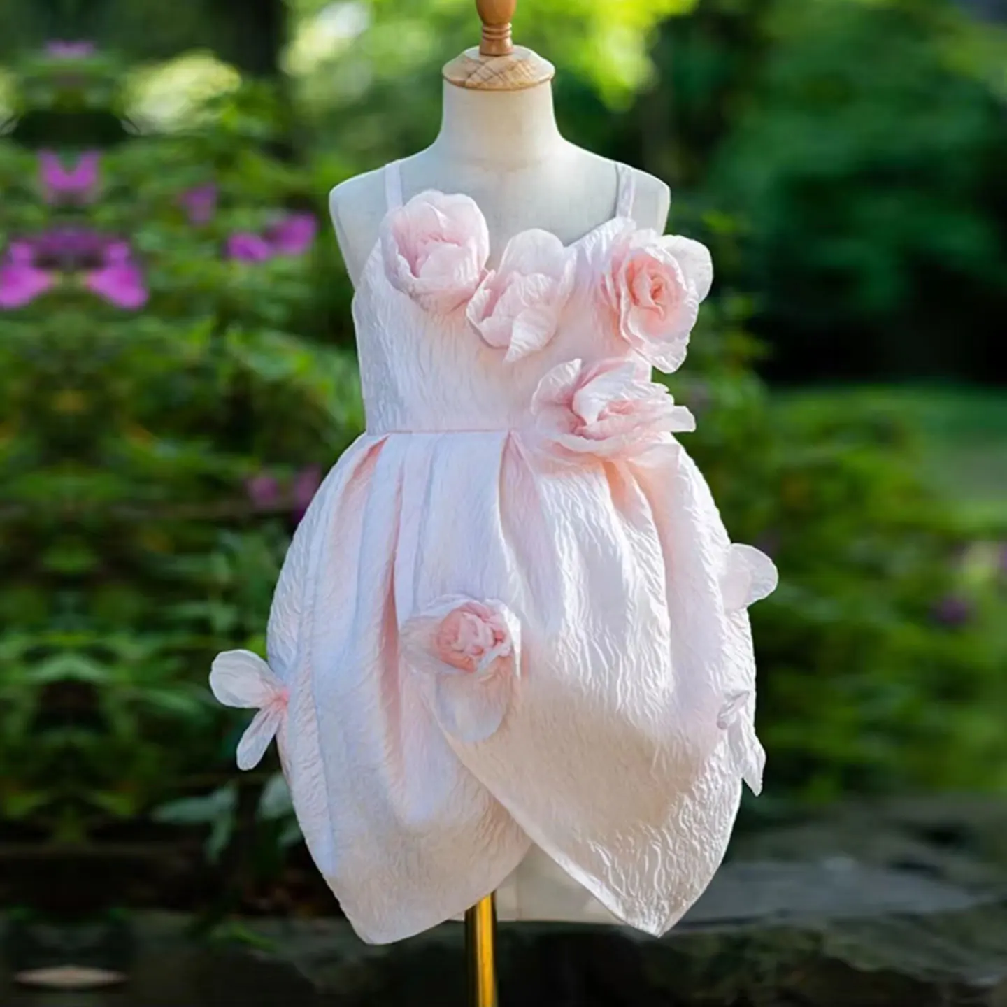 

Jill Wish Elegant Flower Girl Dress Handmade Flowers Kids Princess Birthday Wedding Party Children Holiday Pageant Gown J041