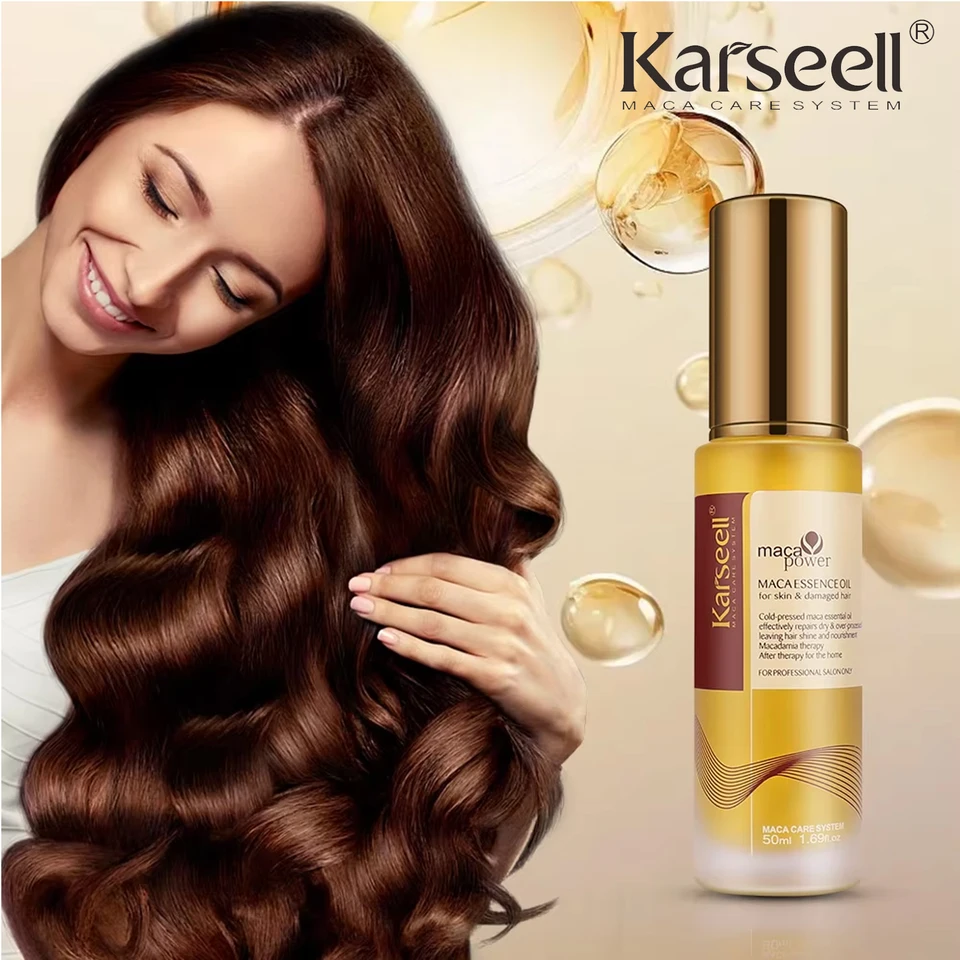 Karseell 50ml Sérum de aceite de argán marroquí prensado en frío y ligero para cabello seco y dañado_voghion.com