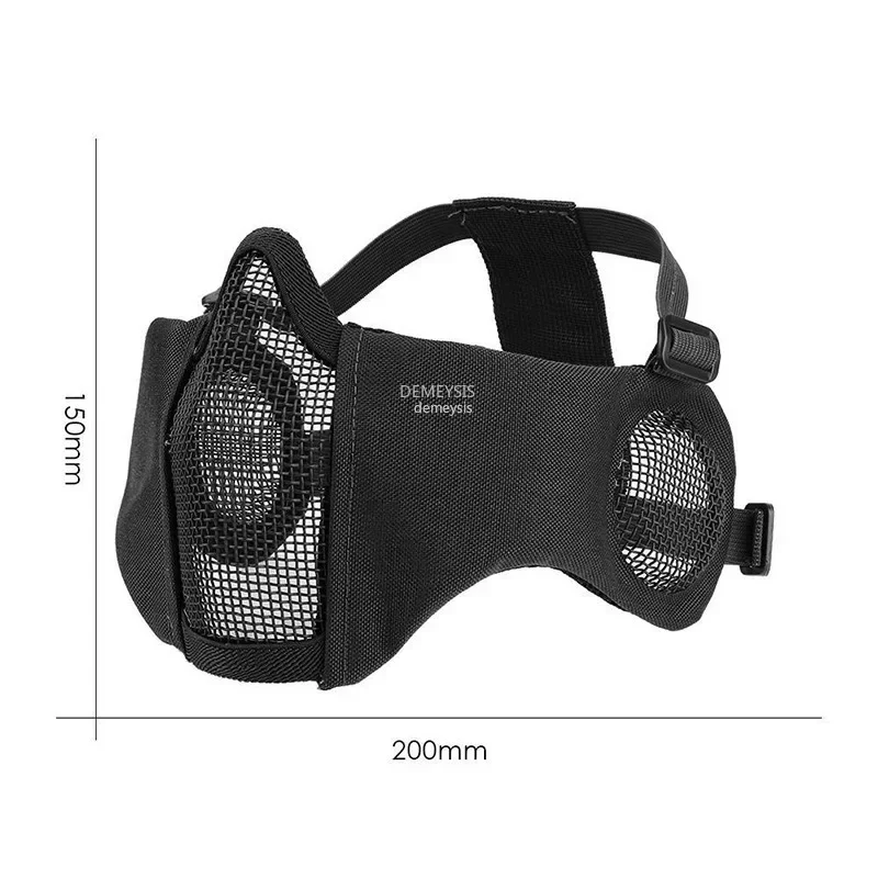 Mask Hunting Half Face Ear Protection Camouflage Guard paintball mask Tactical Metal Net Mesh