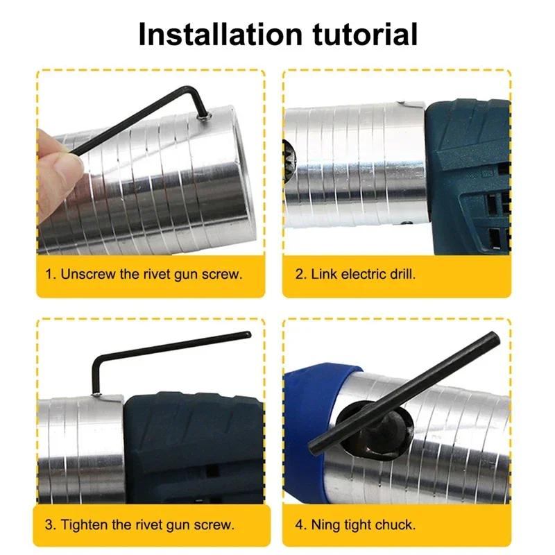 Electric Rivet Nut Gun Pull Drill Riveter Conversion Adapter Cordless Nozzle Nut Tool Manual Nail Gun Riveting
